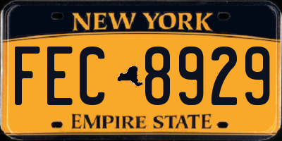 NY license plate FEC8929