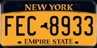 NY license plate FEC8933