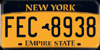 NY license plate FEC8938