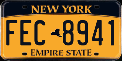 NY license plate FEC8941