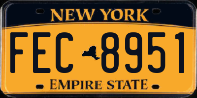 NY license plate FEC8951