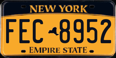 NY license plate FEC8952