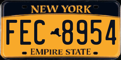 NY license plate FEC8954