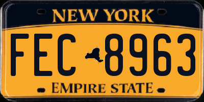NY license plate FEC8963