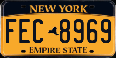 NY license plate FEC8969