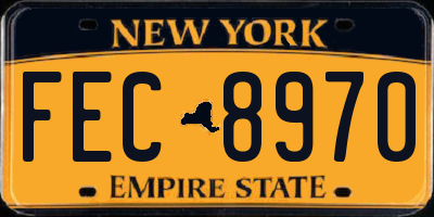 NY license plate FEC8970