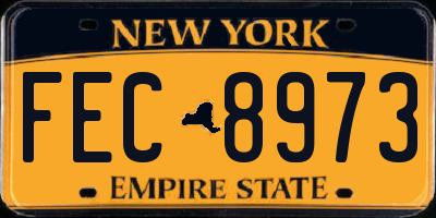 NY license plate FEC8973