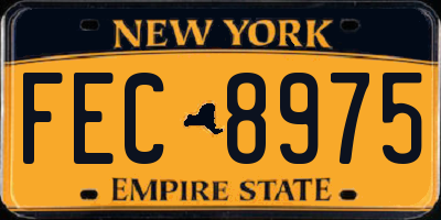 NY license plate FEC8975