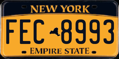 NY license plate FEC8993