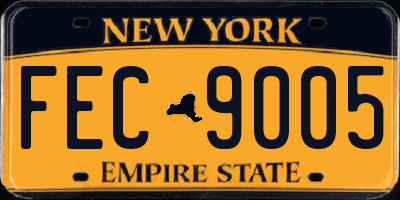 NY license plate FEC9005