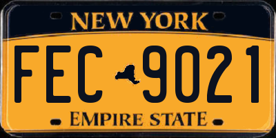 NY license plate FEC9021
