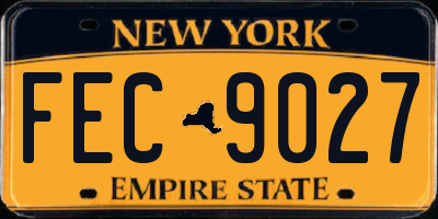 NY license plate FEC9027