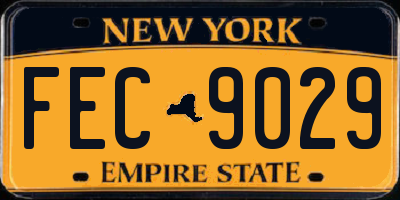 NY license plate FEC9029