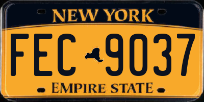 NY license plate FEC9037