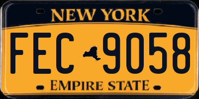 NY license plate FEC9058