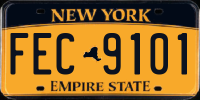 NY license plate FEC9101