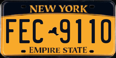 NY license plate FEC9110