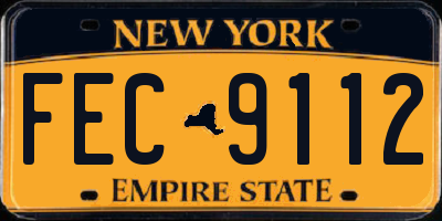 NY license plate FEC9112