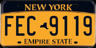 NY license plate FEC9119