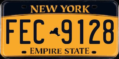 NY license plate FEC9128