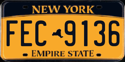 NY license plate FEC9136