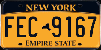 NY license plate FEC9167