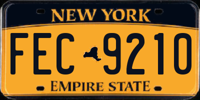 NY license plate FEC9210
