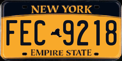 NY license plate FEC9218