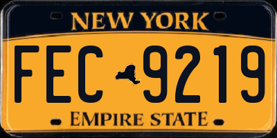 NY license plate FEC9219