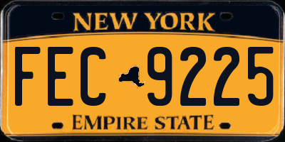NY license plate FEC9225