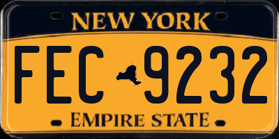 NY license plate FEC9232