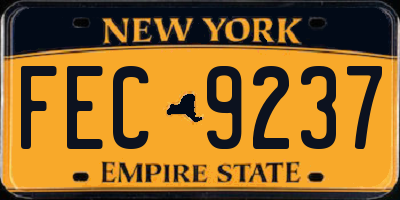 NY license plate FEC9237