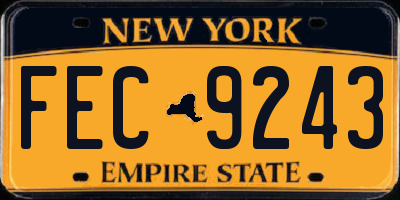 NY license plate FEC9243