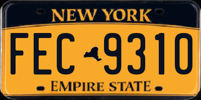 NY license plate FEC9310