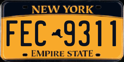 NY license plate FEC9311