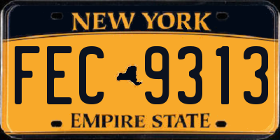NY license plate FEC9313