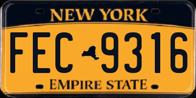 NY license plate FEC9316