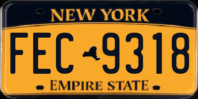 NY license plate FEC9318