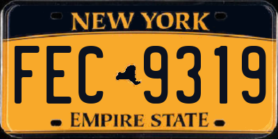 NY license plate FEC9319