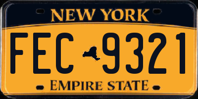 NY license plate FEC9321