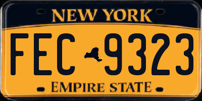 NY license plate FEC9323
