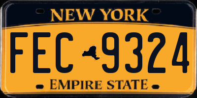 NY license plate FEC9324