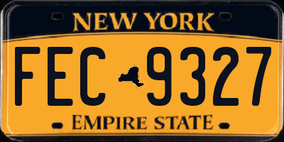 NY license plate FEC9327