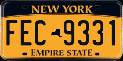 NY license plate FEC9331