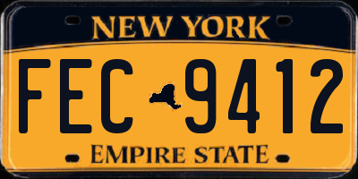 NY license plate FEC9412