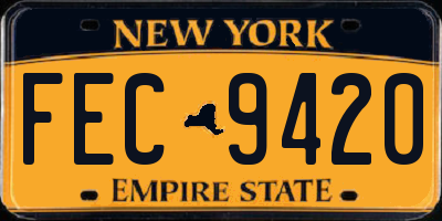 NY license plate FEC9420