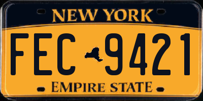 NY license plate FEC9421