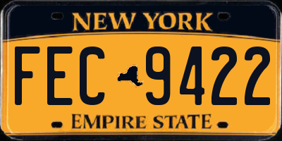 NY license plate FEC9422