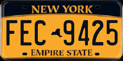 NY license plate FEC9425