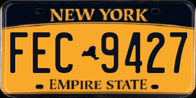 NY license plate FEC9427